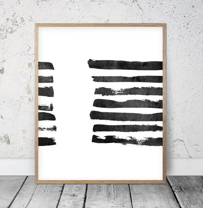Printable Minimalist Modern Art,Black Brush Stroke Art Print,Room Wall Art Decor