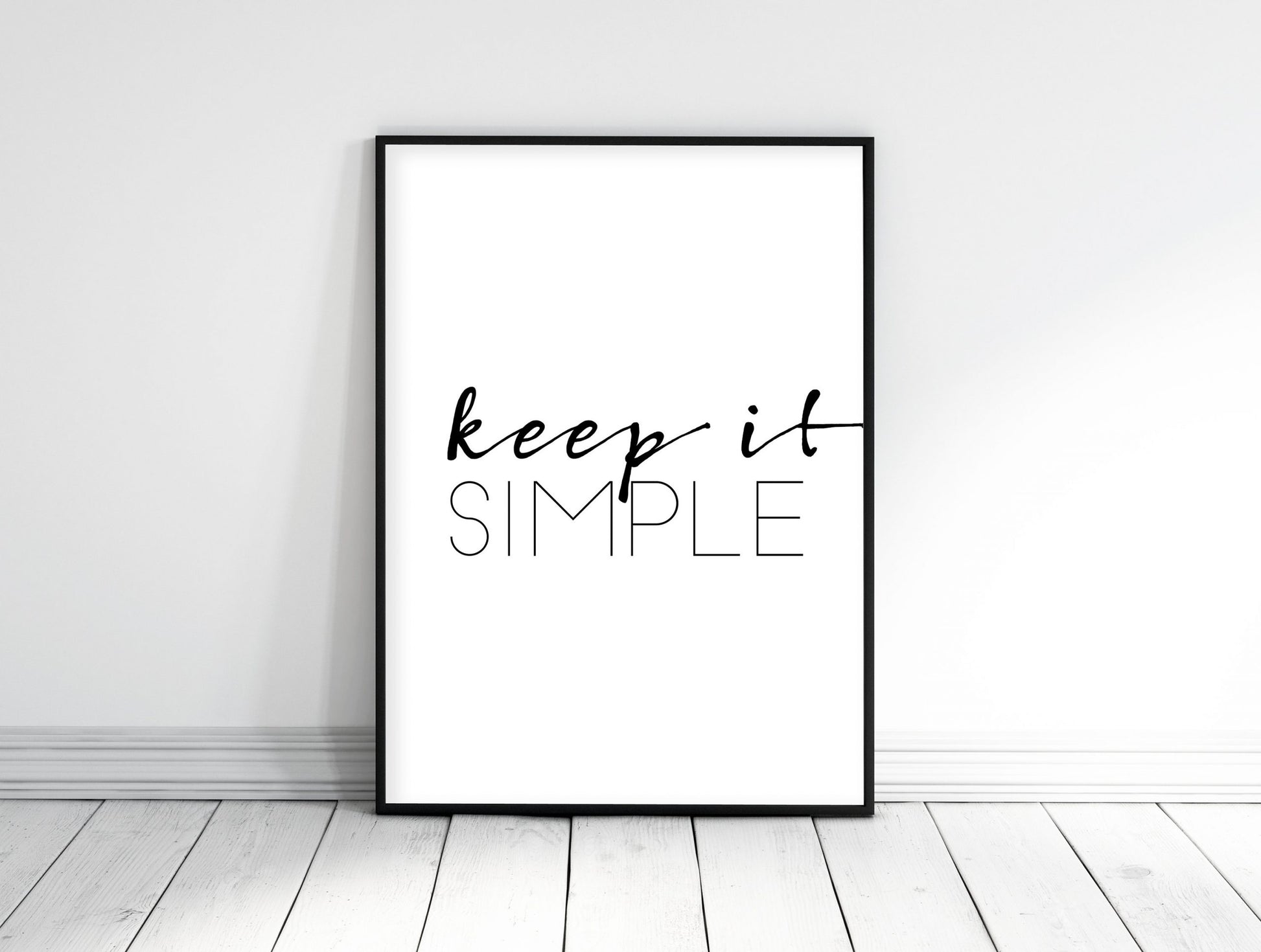 Inspiring Wall Art Keep It Simple,Typography Art,Poster Quote, Wall Hanging Art