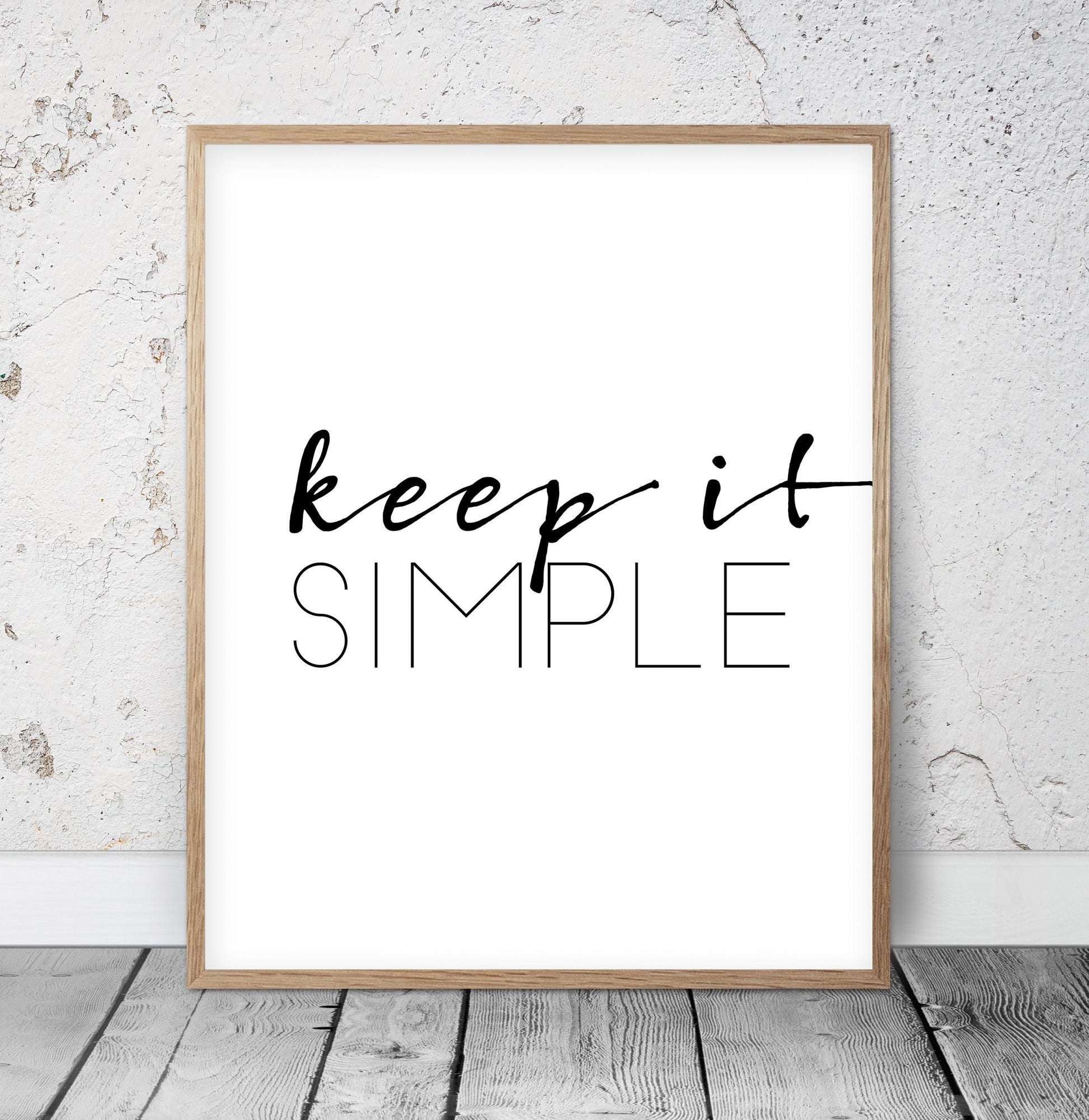 Inspiring Wall Art Keep It Simple,Typography Art,Poster Quote, Wall Hanging Art