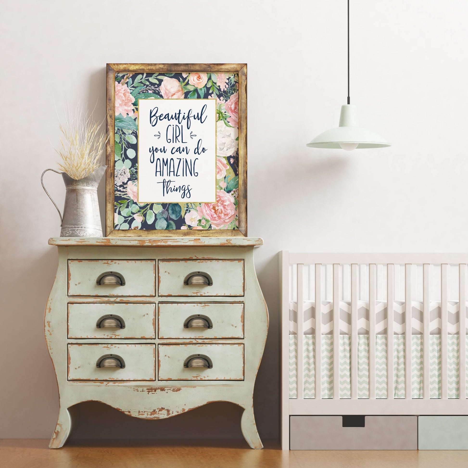 Beautiful girl you can do amazing things Nursery printable Children decor Girls Room Decor