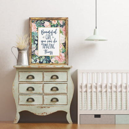 Beautiful girl you can do amazing things Nursery printable Children decor Girls Room Decor
