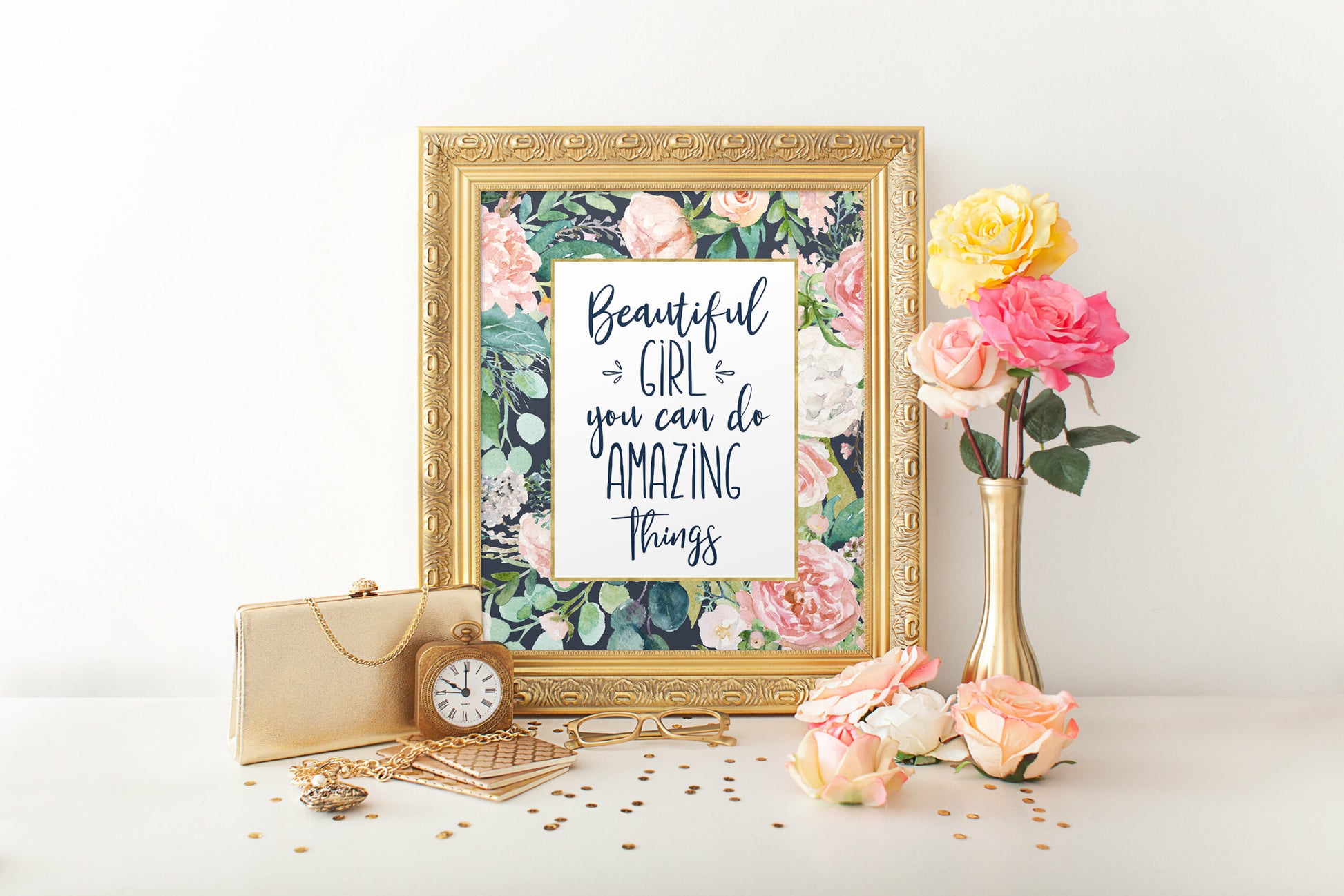 Beautiful girl you can do amazing things Nursery printable Children decor Girls Room Decor