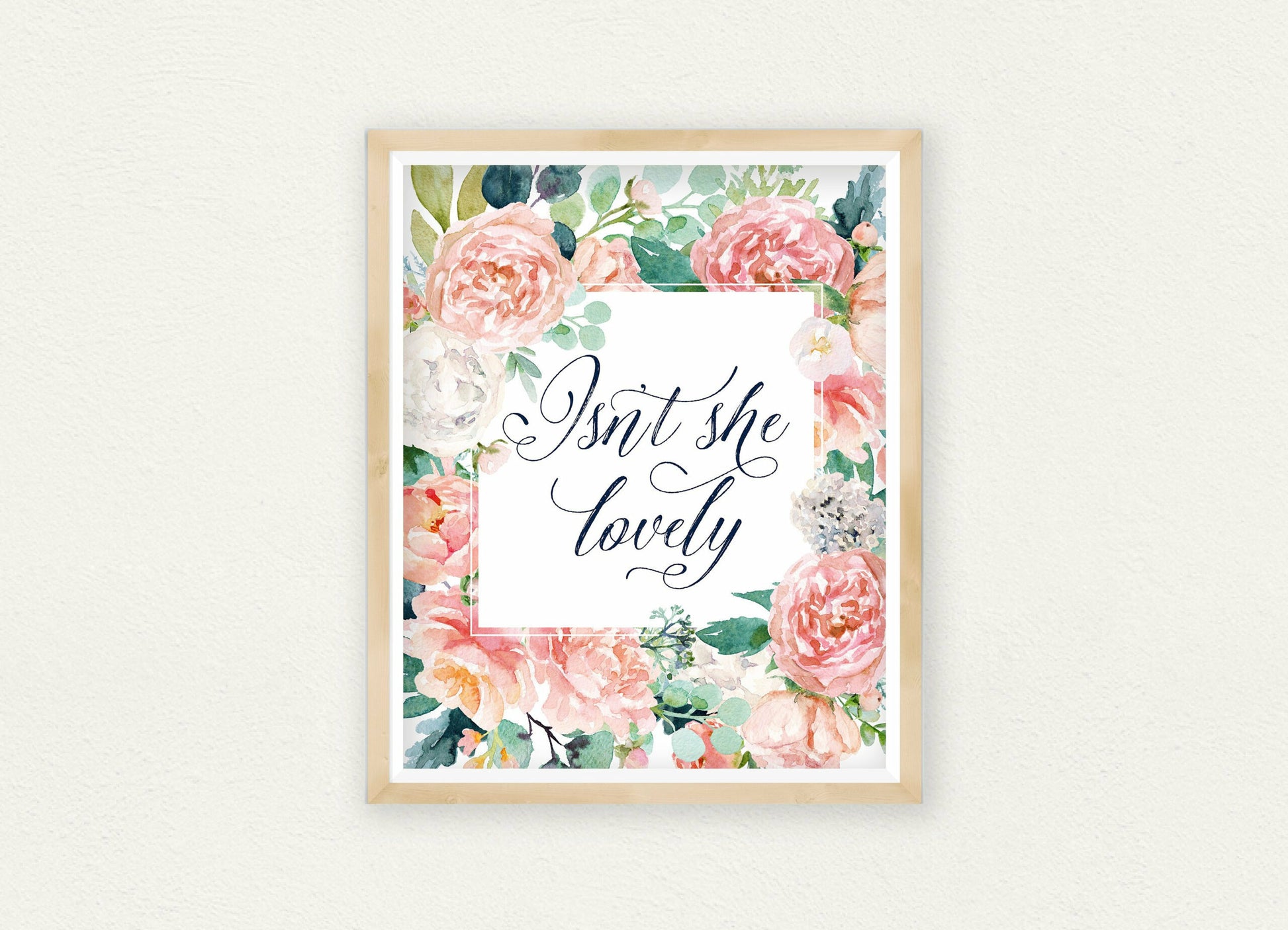 Printable Quote Art Isn't She Lovely, Baby Girl Nursery Print, Hand Lettered Quotes