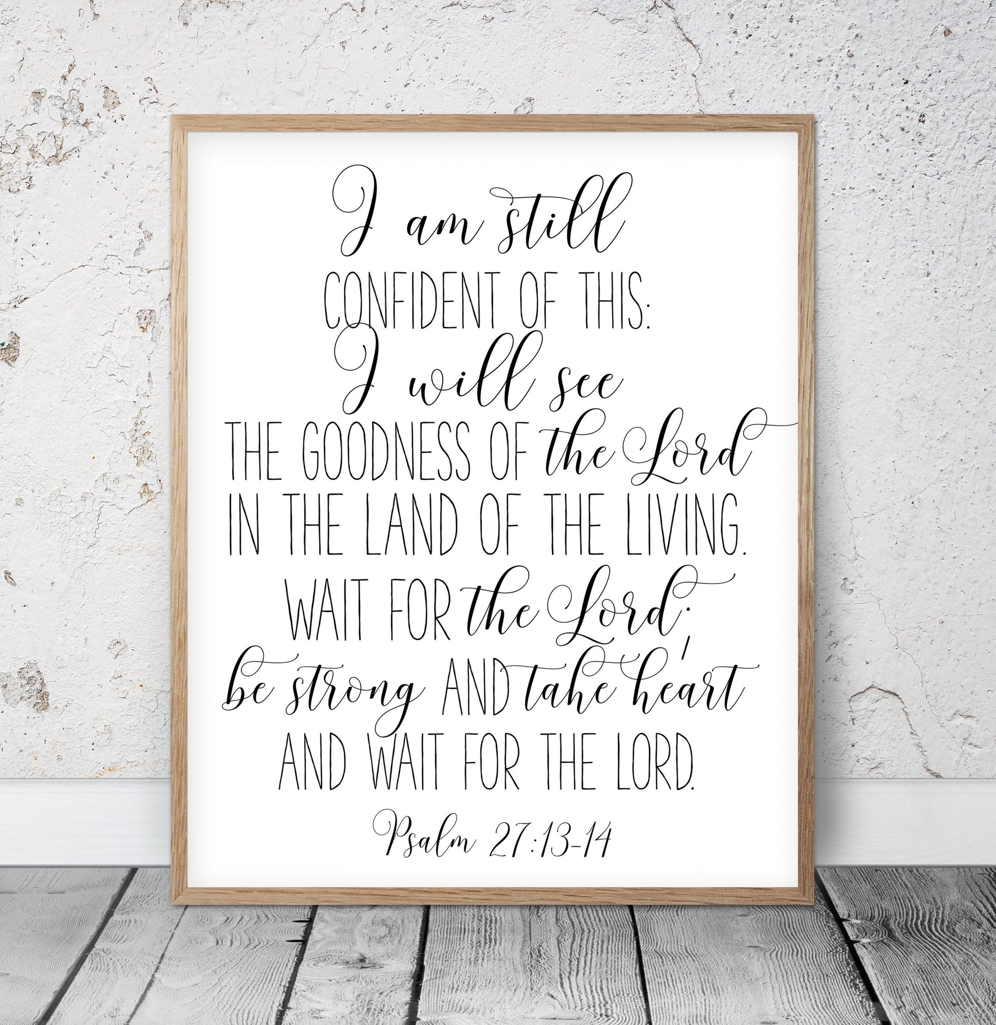 Psalm 27:13, Printable Bible Verses, Scripture Prints, Christian Verses, Nursery Prints Wall Art