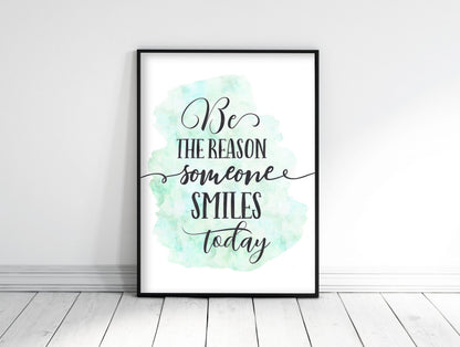 Be The Reason Someone Smiles Today, Girls Nursery Printable Wall Art, Girls Room