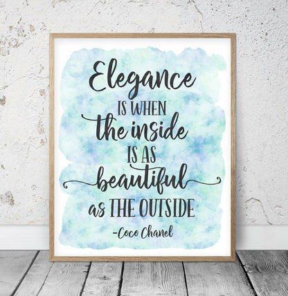 Coco Chanel Quotes, Girls Room Decor, Chanel Printable Wall Art, Fashion Quotes