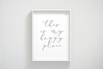 This Is My Happy Place, Welcome Printable Sign, Entrance Wall Decor Room Print