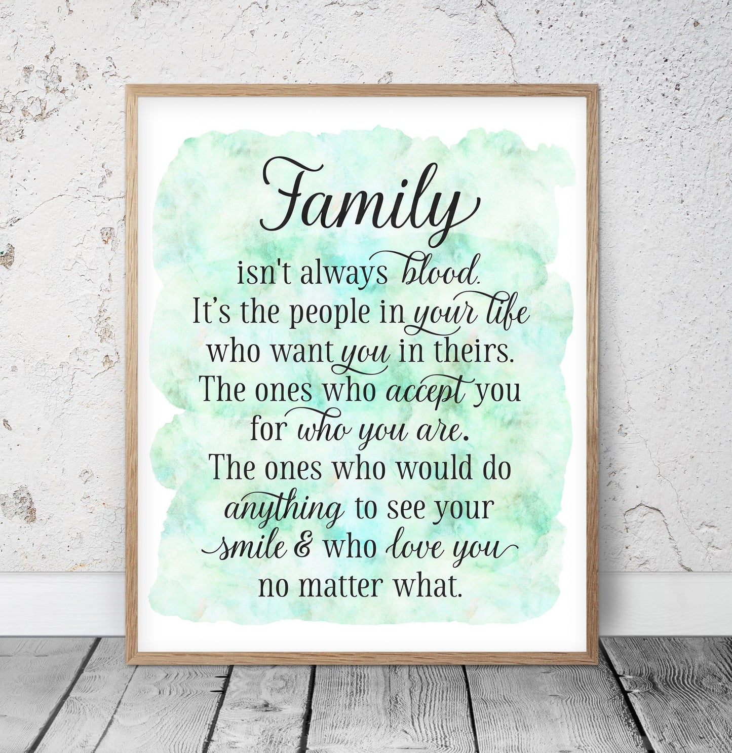 Family Isn't Always Blood, Friend Gift, Family Sign, Nursery Print Room wall Art