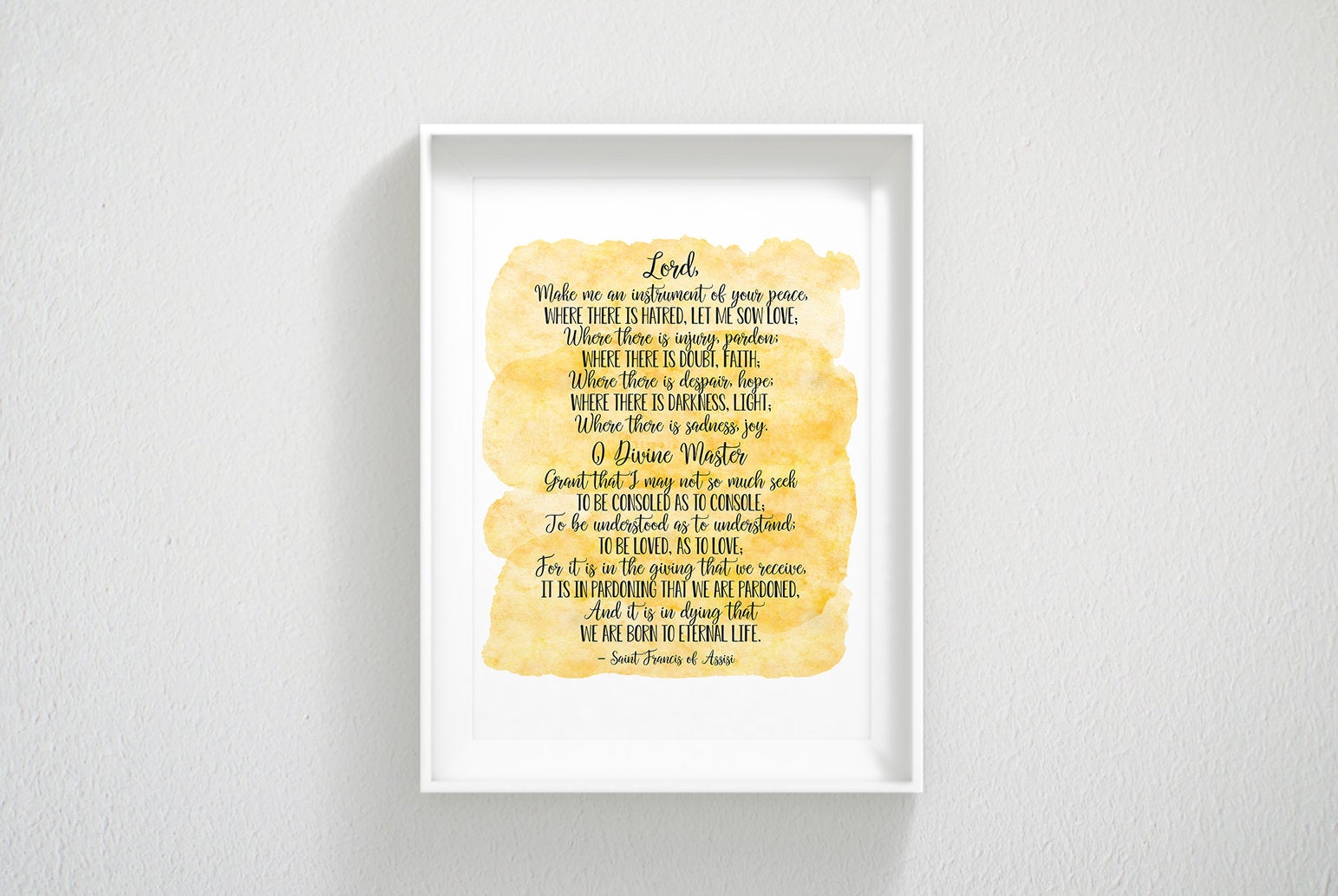 Lord Make Me an Instrument of Your Peace, Saint Francis of Assisi, Prayer Wall Art,Home Decor