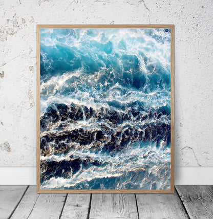 Ocean Poster,Ocean Waves Print,Wave Wall Art,Sea Printable, Home Decor Print