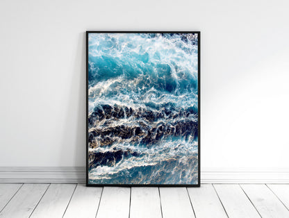 Ocean Poster,Ocean Waves Print,Wave Wall Art,Sea Printable, Home Decor Print