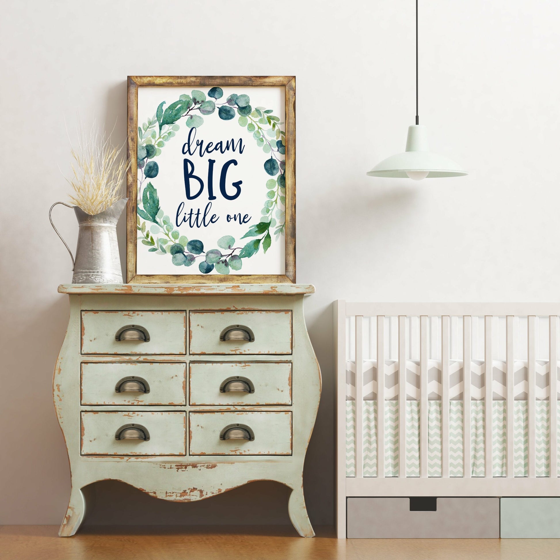 Dream Big Little One, Girls Nursery Printable Wall Art, Girls Nursery Decor