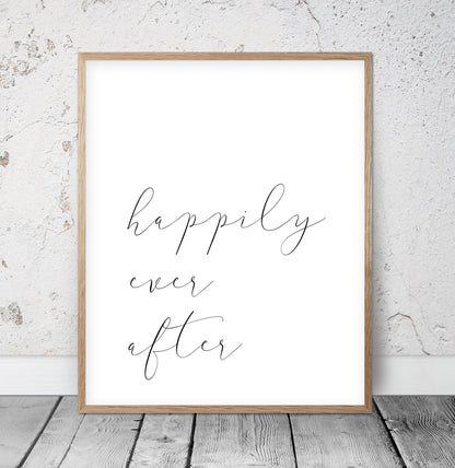 Happily Ever After, Printable Wedding Signs, Gift for Newlyweds, Wedding Gift