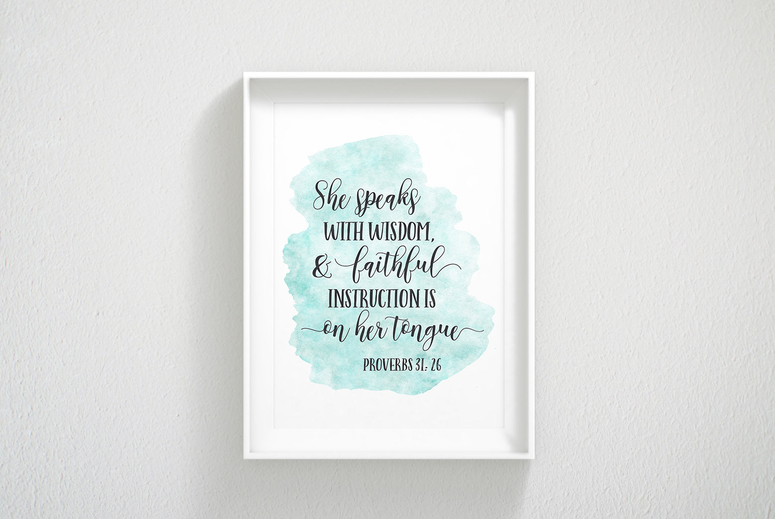 She Speaks with Wisdom Proverbs 31:26, Teacher Appreciation Gift, Bible verse Wall Art Quotes