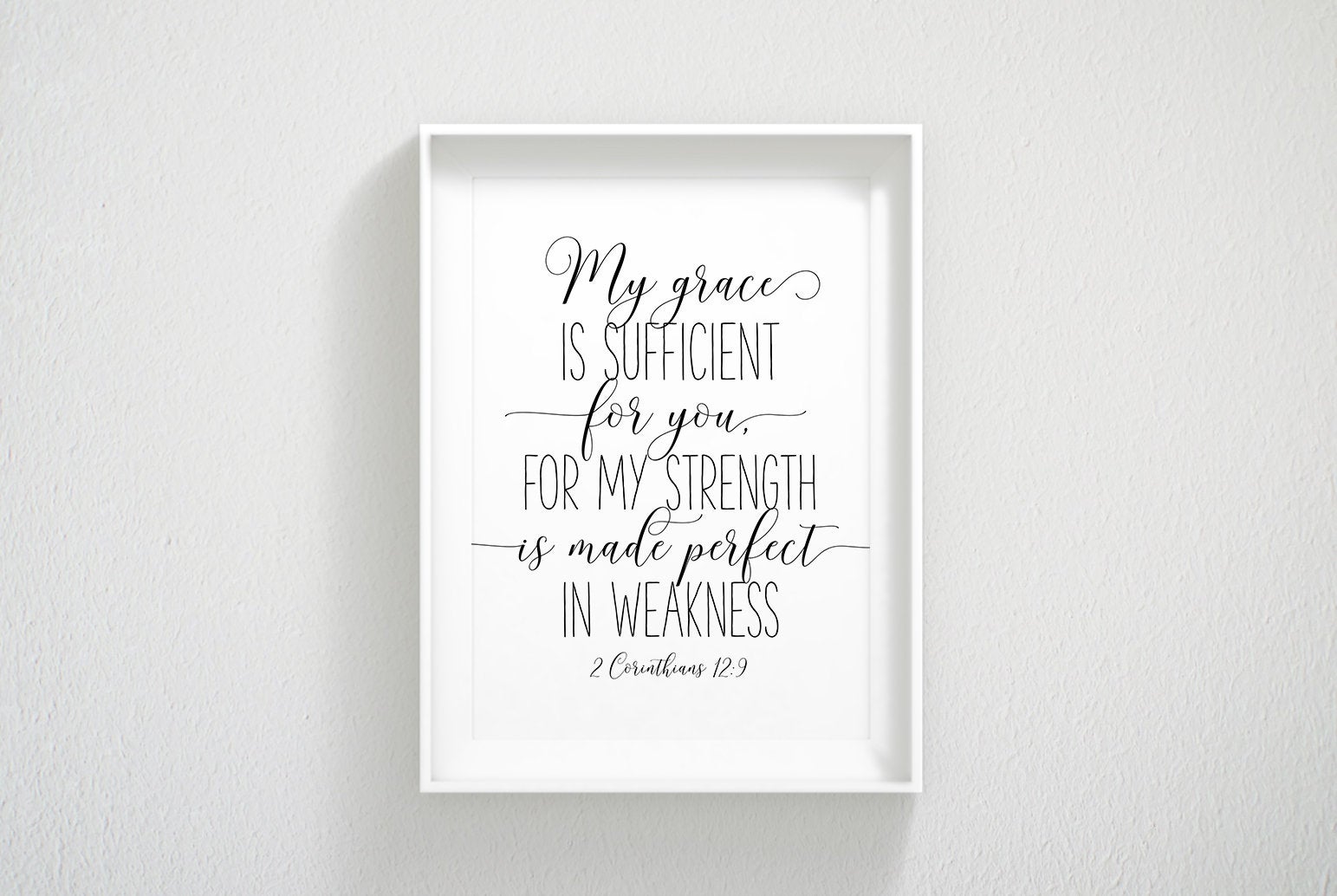 My Grace is Sufficient for You, 2 Corinthians 12:9, Printable Bible Verses, Scripture Wall Art