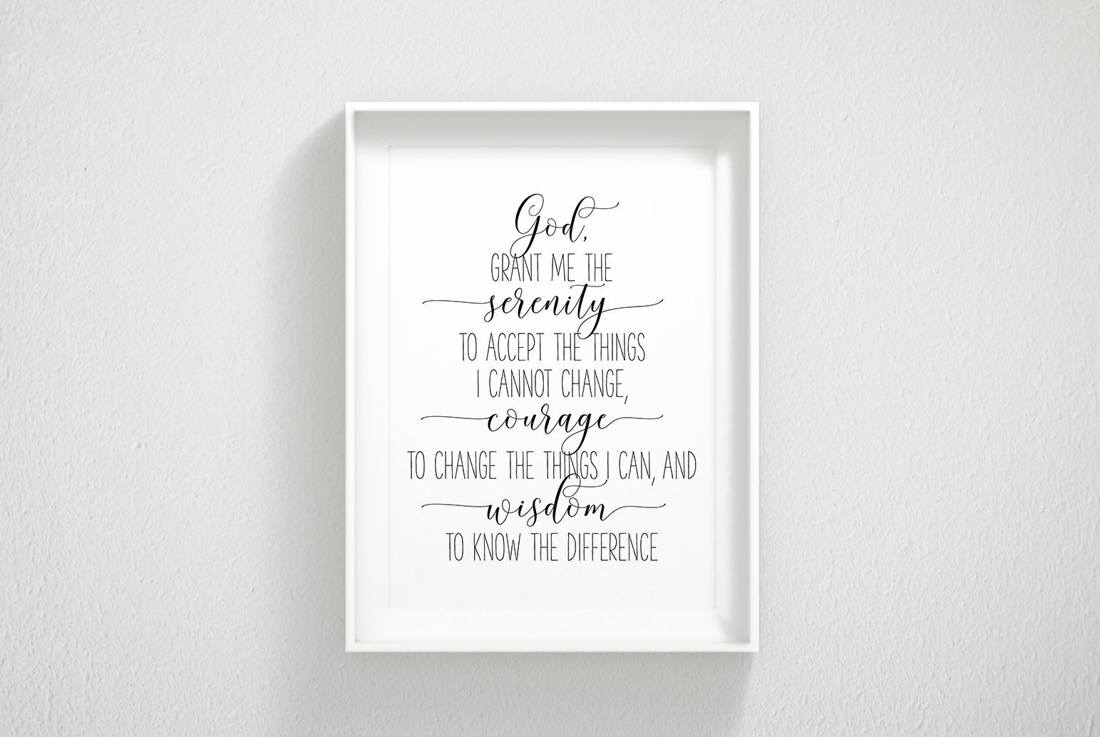 Serenity Prayer Wall Art, God Grant Me The Serenity To Accept The Things Wall Art