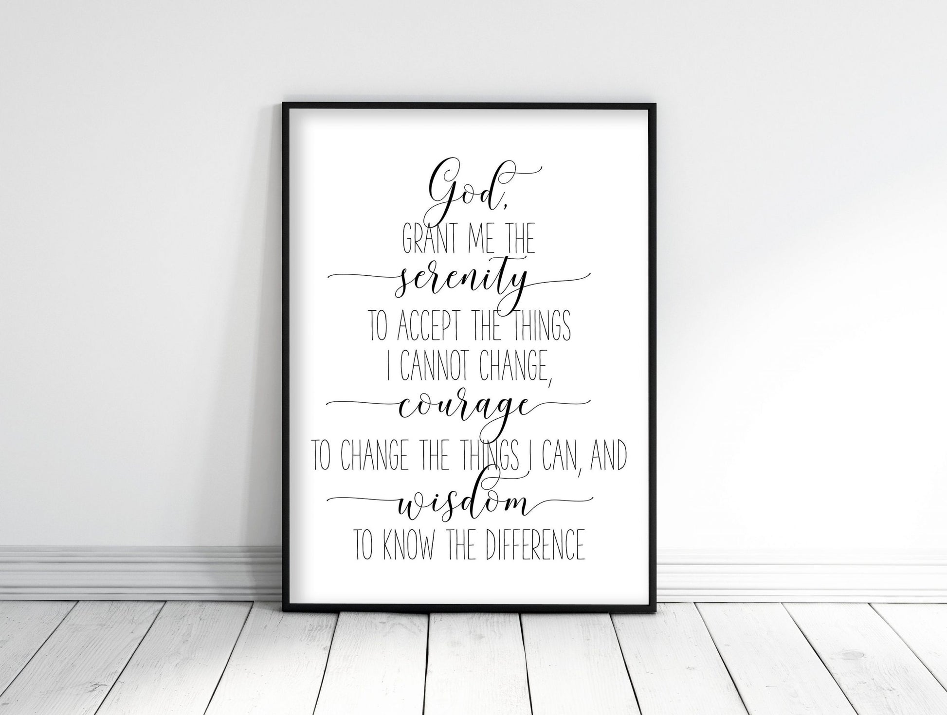 Serenity Prayer Wall Art, God Grant Me The Serenity To Accept The Things Wall Art
