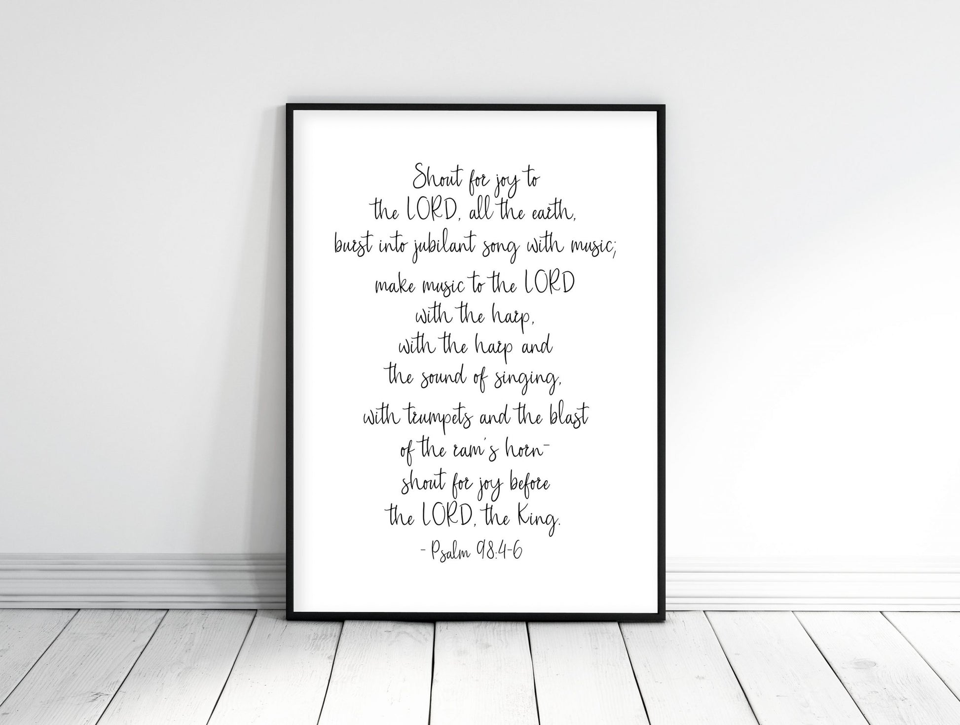 Shout For Joy To The Lord, Psalm 98:4,Scripture Printable,Bible Verse Scripture Wall Art,Room Decor