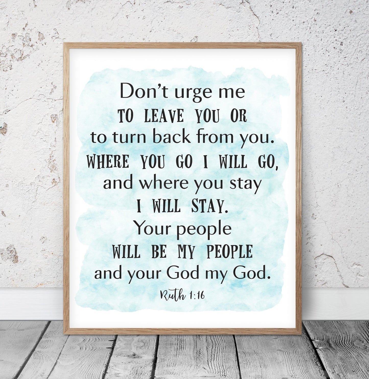 Where You Go I Will Go, Ruth 1:16, Scripture Printable, Christian Wall Art, Bible Verse Printable
