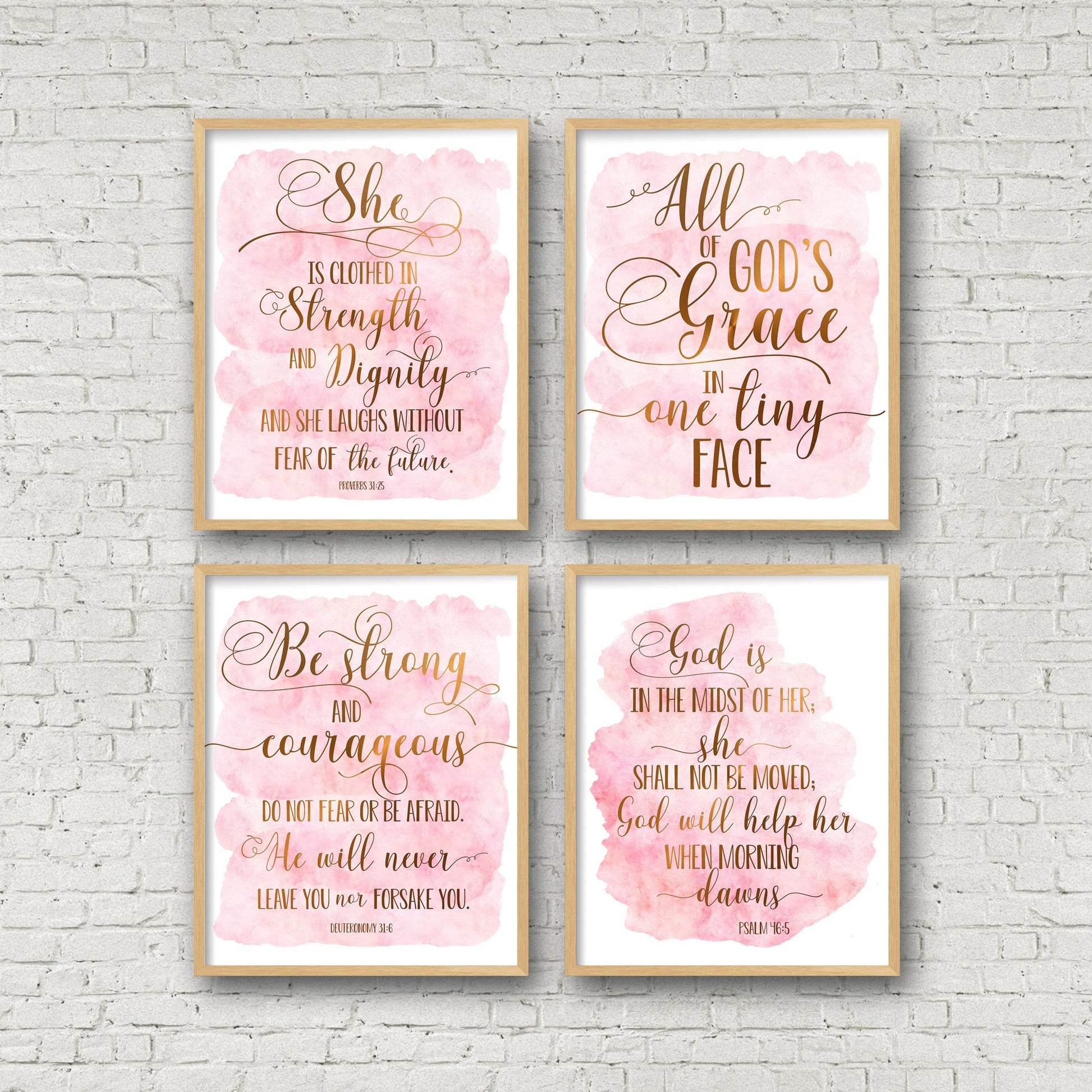 God Is In The Midst Of Her; She Shall Not Be Moved, Psalm 46:5, Nursery Bible Verse Prints