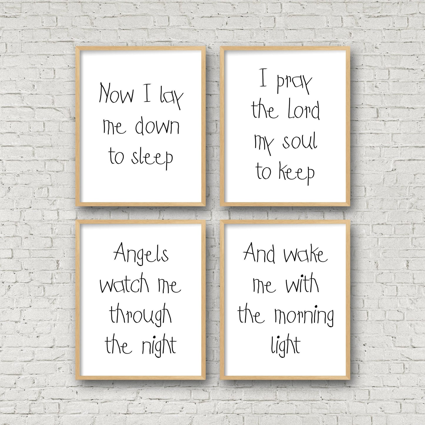 Now I Lay Me Down To Sleep, Nursery Printable Wall Art, Kids Room Decor Art