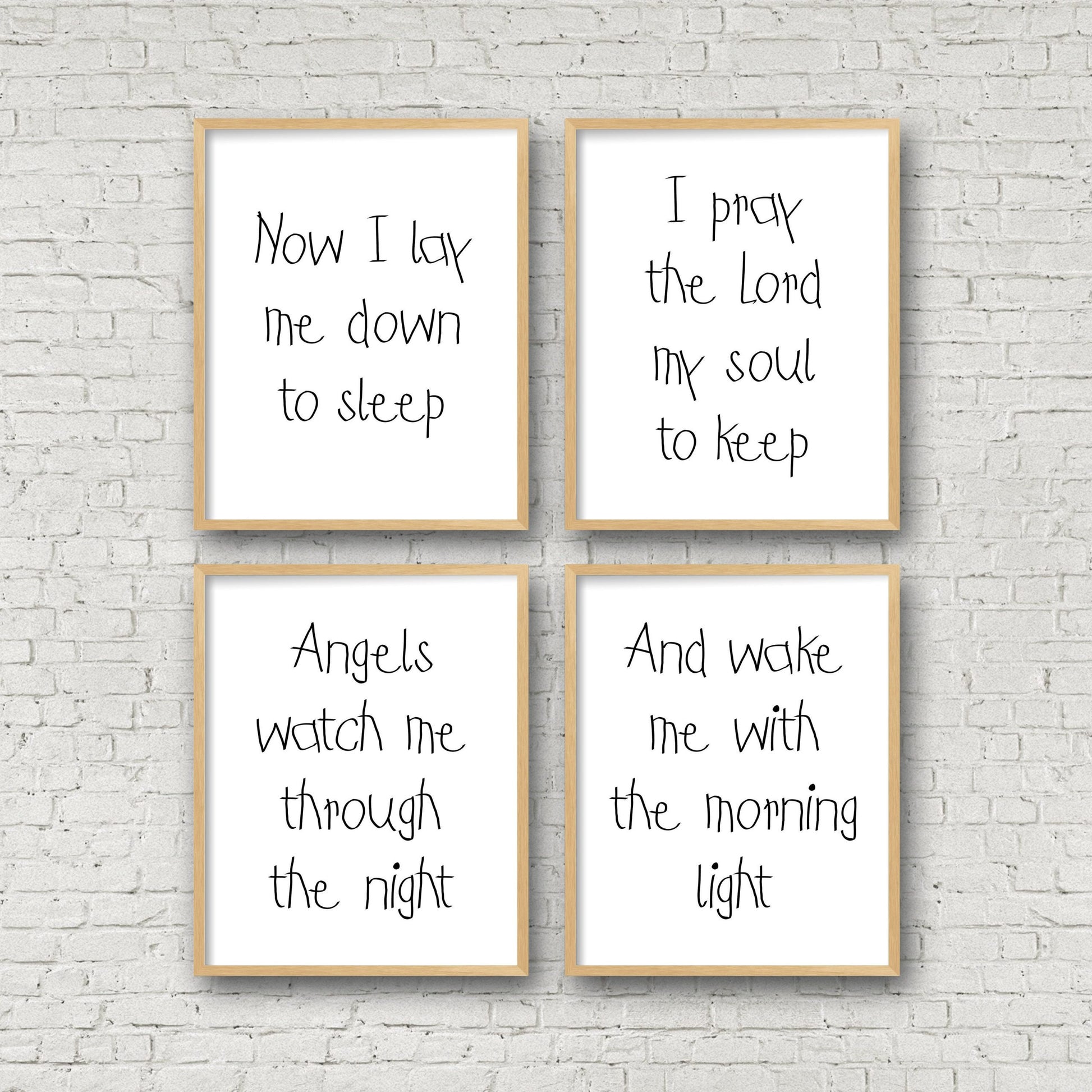 Now I Lay Me Down To Sleep, Nursery Printable Wall Art, Kids Room Decor Art
