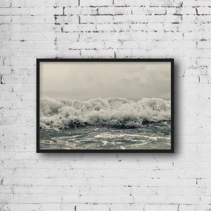 Sea Print, Black And White Poster Print, Sea Wall Art, Ocean Waves Print,