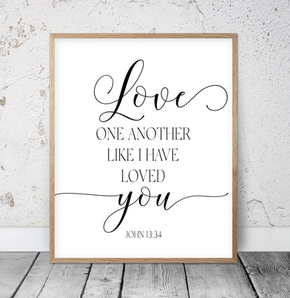 Love One Another Like I Have Loved You, John 13:34, Printable Bible Verses