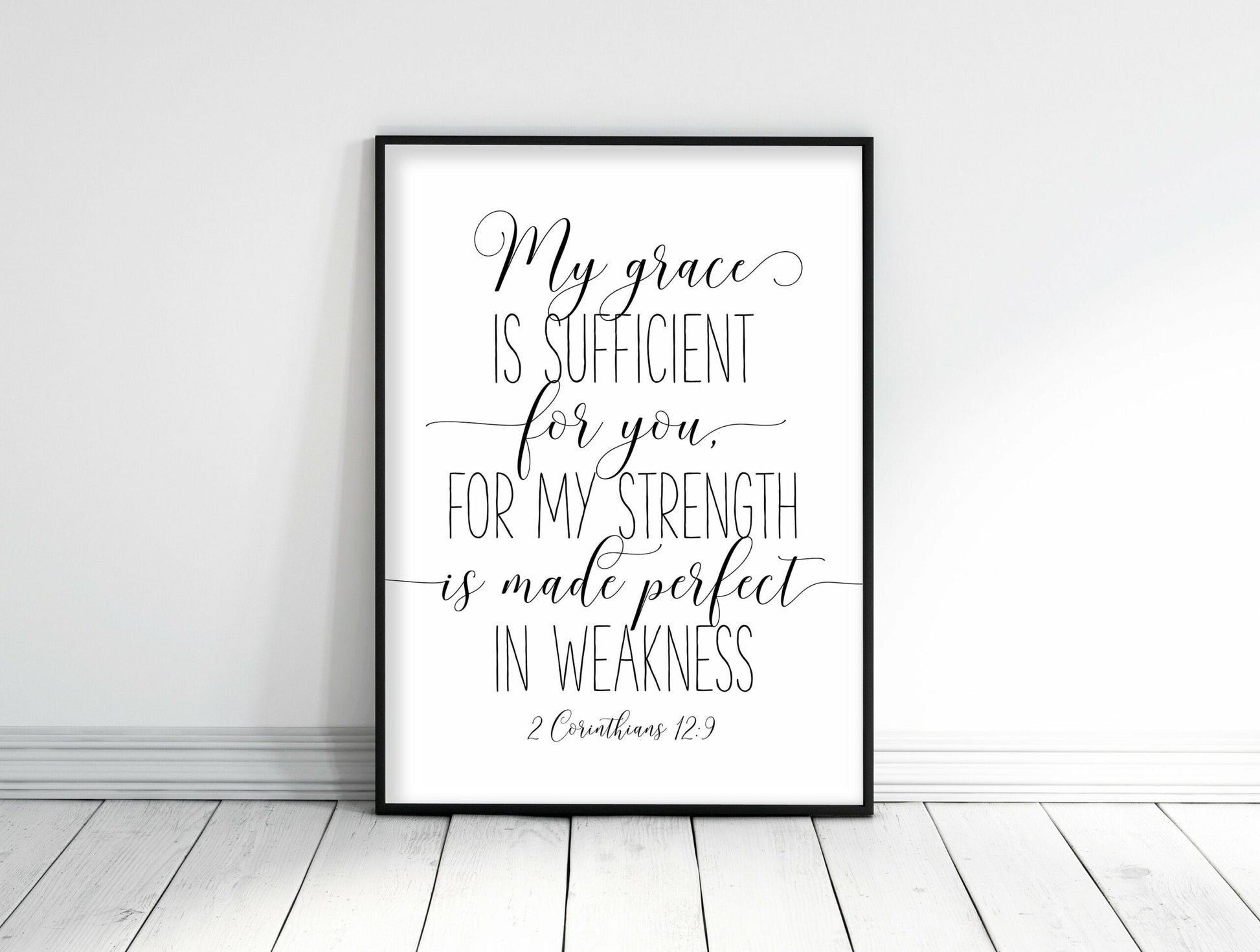 My Grace is Sufficient for You, 2 Corinthians 12:9, Printable Bible Verses, Scripture Wall Art