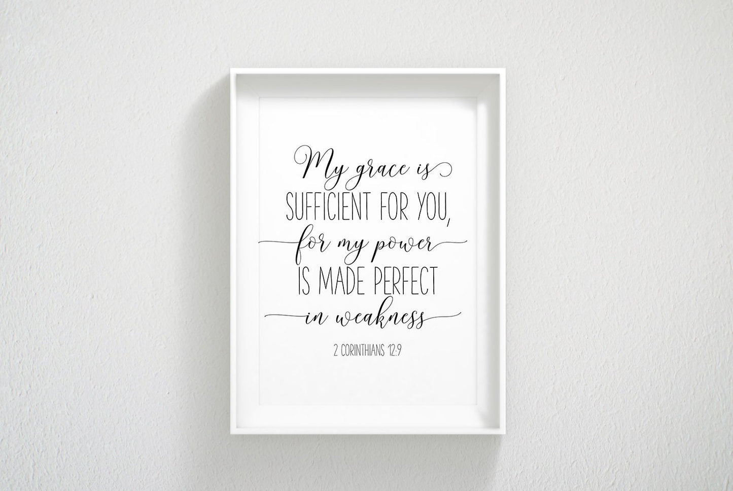My Grace Is Sufficient For You, 2 Corinthians 12:9, Bible Verse Printable Wall Art