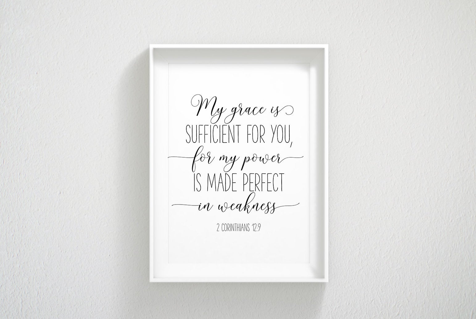 My Grace Is Sufficient For You, 2 Corinthians 12:9, Bible Verse Printable Wall Art