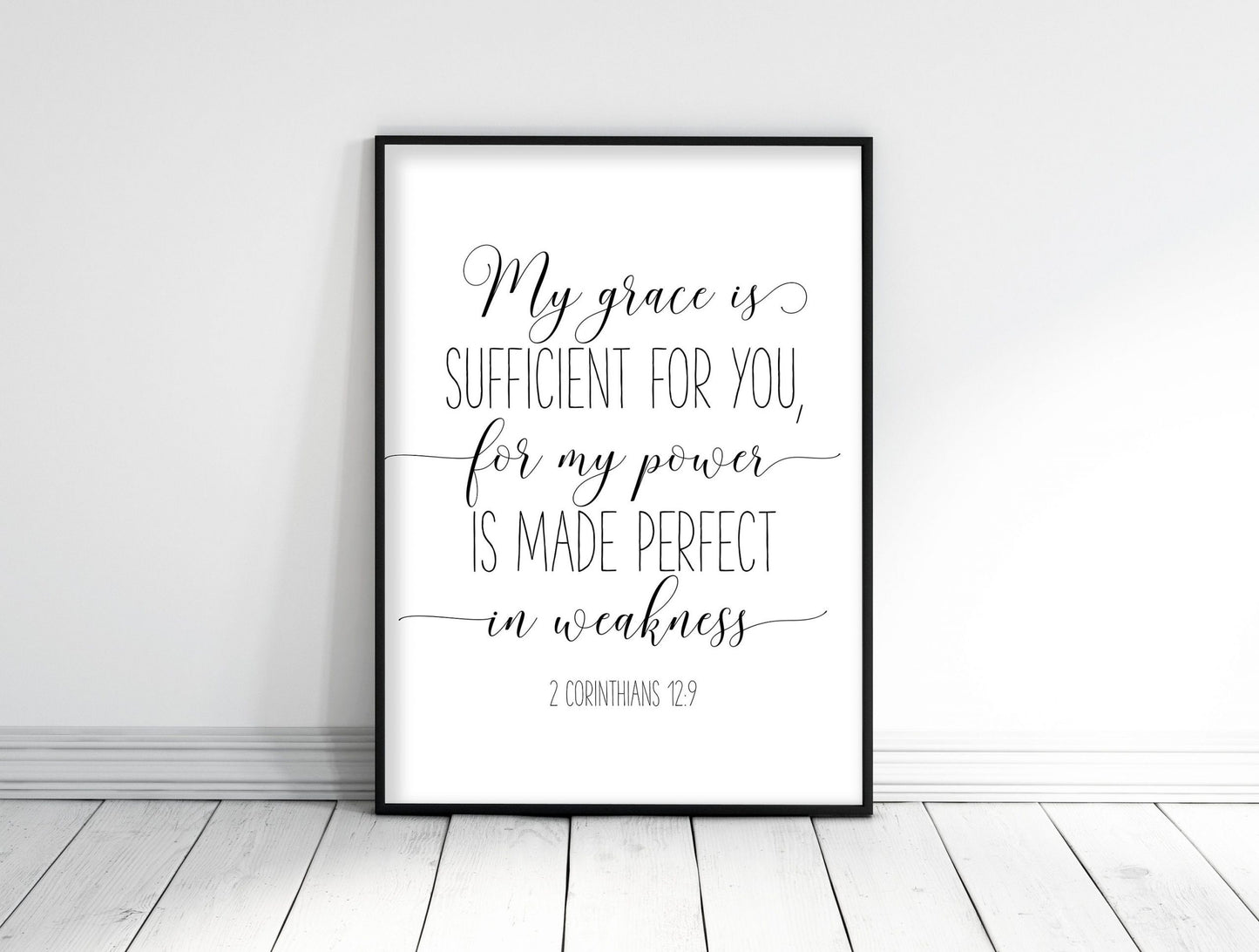 My Grace Is Sufficient For You, 2 Corinthians 12:9, Bible Verse Printable Wall Art