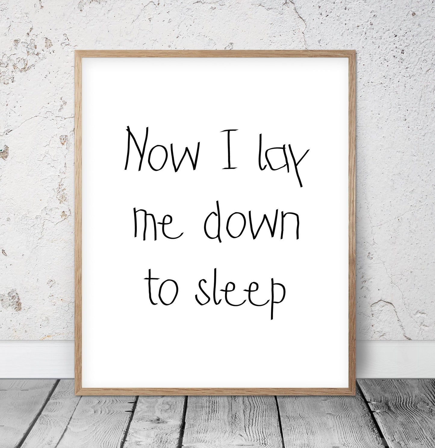 Now I Lay Me Down To Sleep, Nursery Printable Wall Art, Kids Room Decor Art
