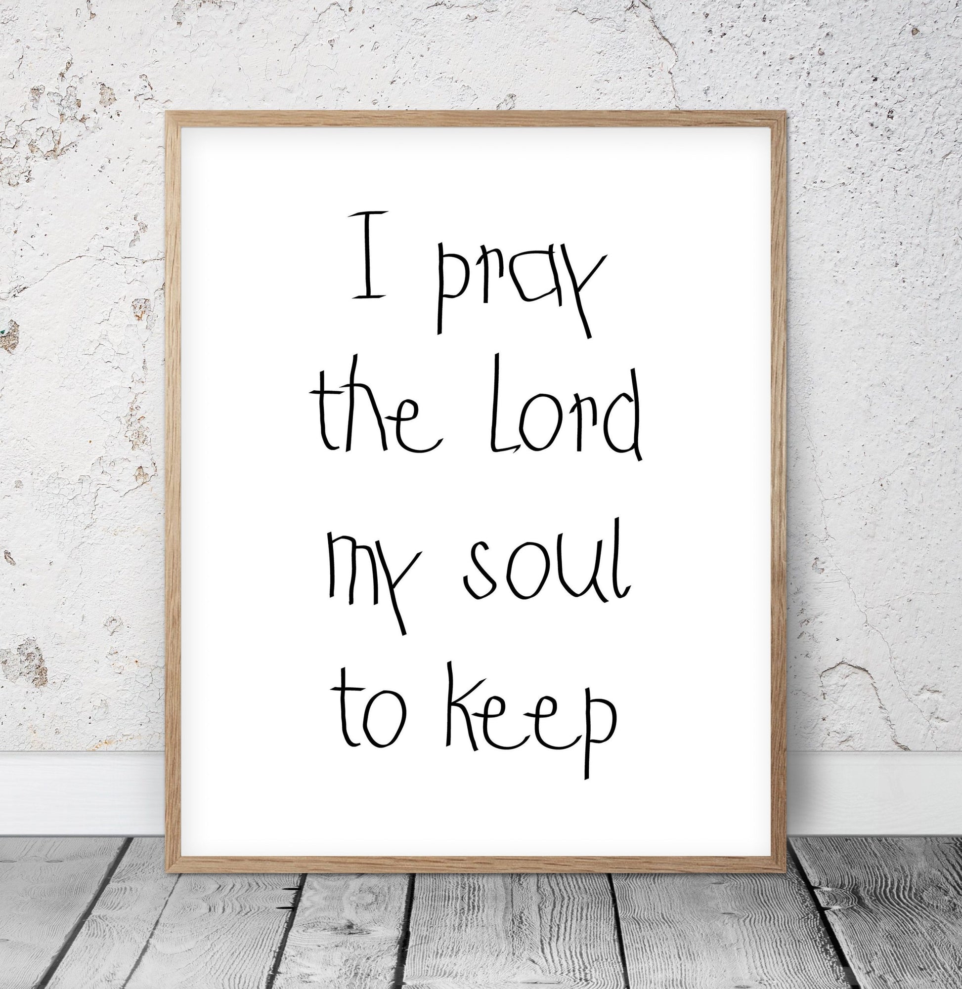 Now I Lay Me Down To Sleep, Nursery Printable Wall Art, Kids Room Decor Art