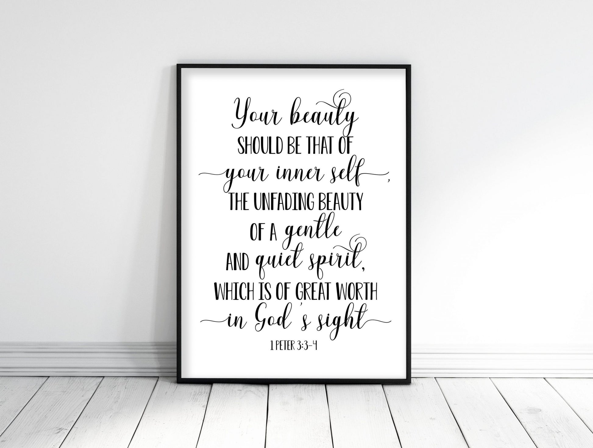 Your Beauty Should Be That, 1 Peter 3 3-4, Bible Verse Printable Wall Art, Nursery Bible Quotes