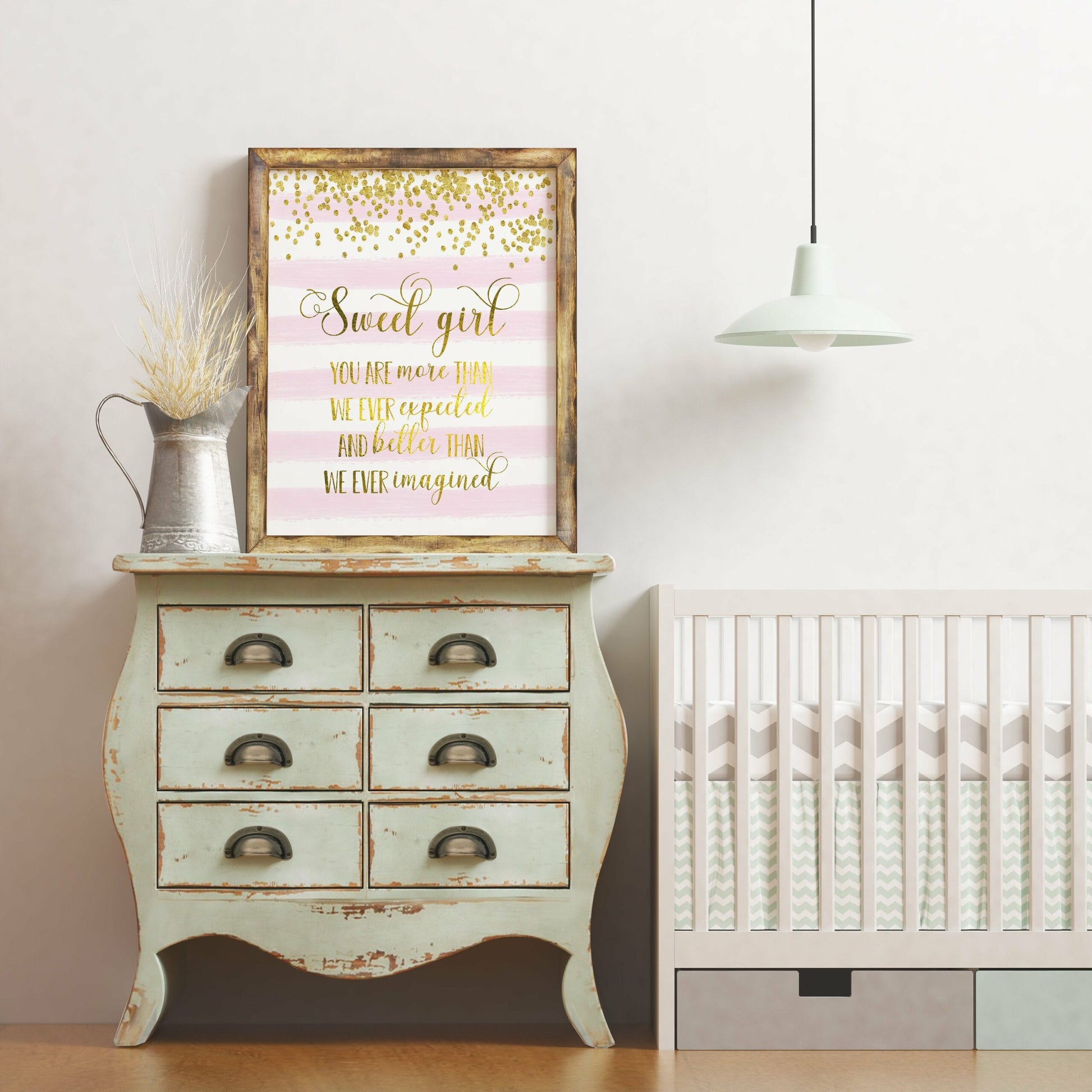 Sweet Girl You Are More Printable Nursery Wall Art, Gold Nursery Decor Girl