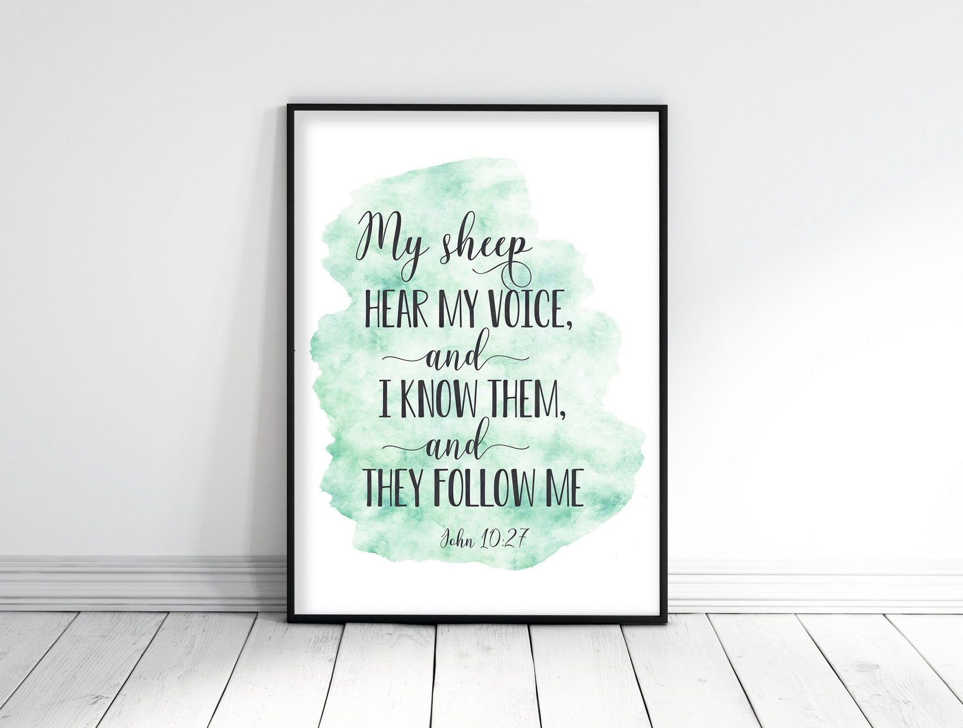 My Sheep Hear My Voice, John 10:27, Bible Verse Printable Wall Art, Nursery Bible Quotes