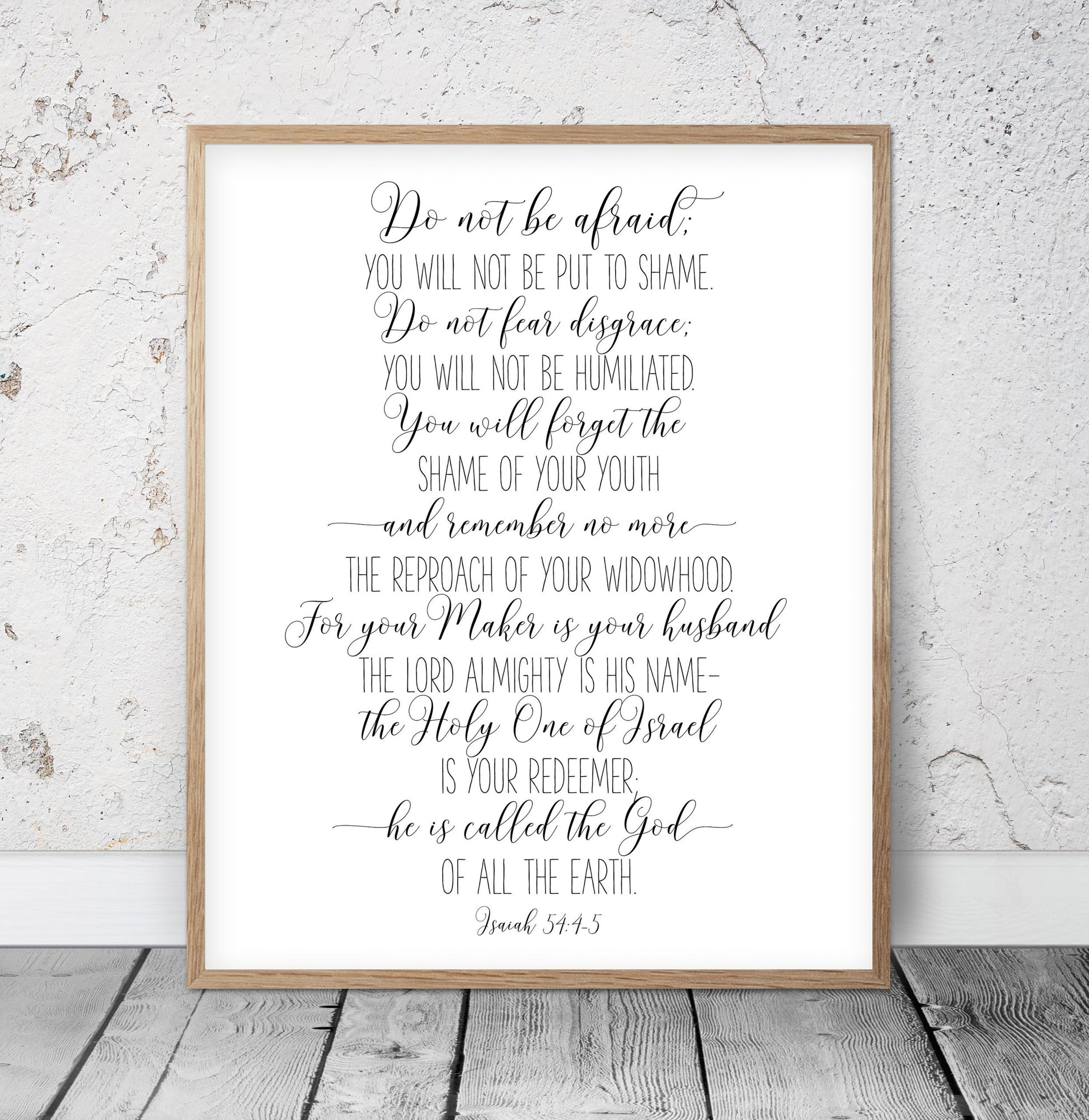 Do Not Be Afraid, Isaiah 54:4, Bible Verse Printable Wall Art, Christian Gifts, Bible Quotes Wall Art