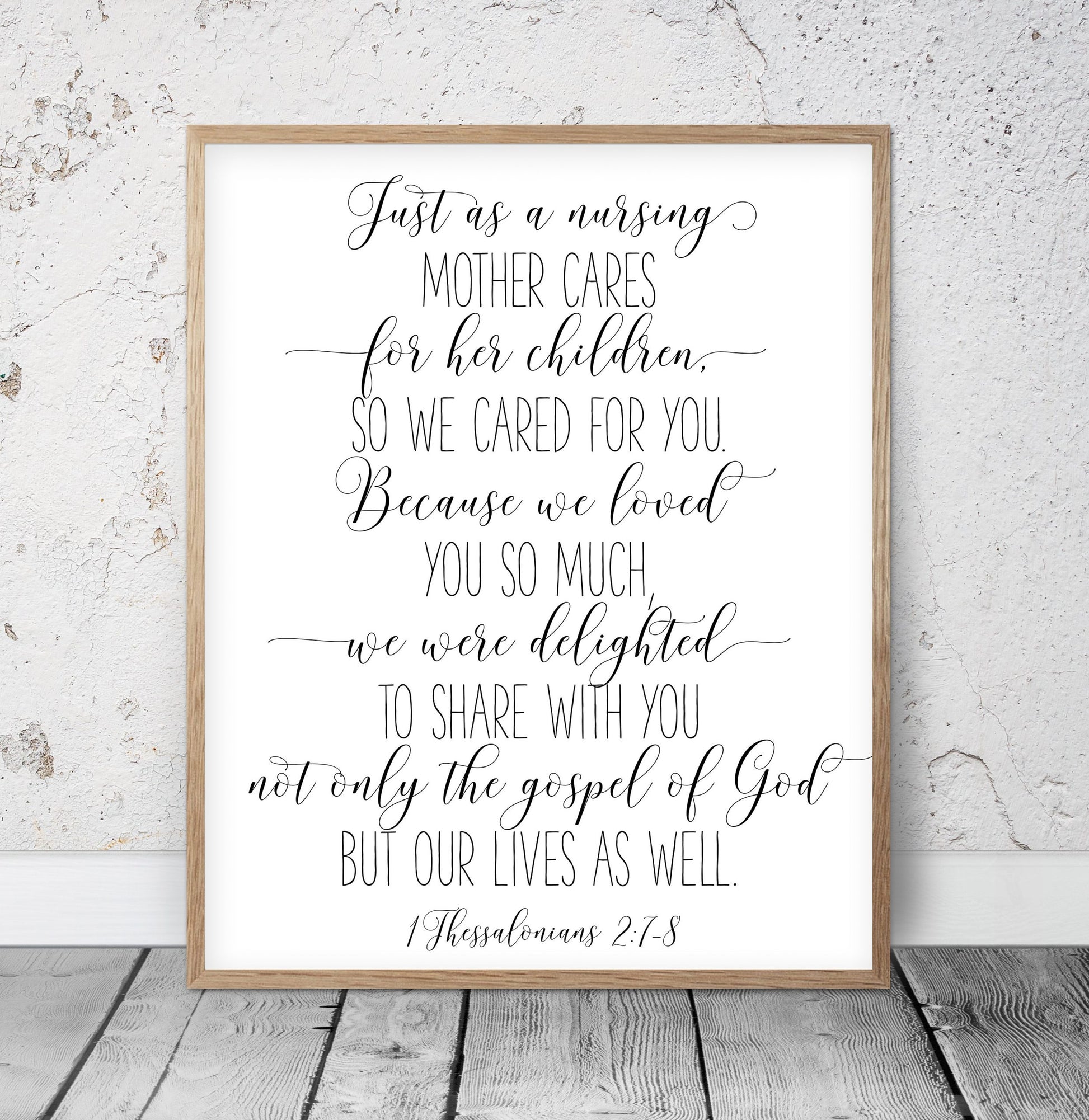 We Loved You So Much, 1 Thessalonians 2:8, Bible Verse Printable Wall Art, Bible Quotes
