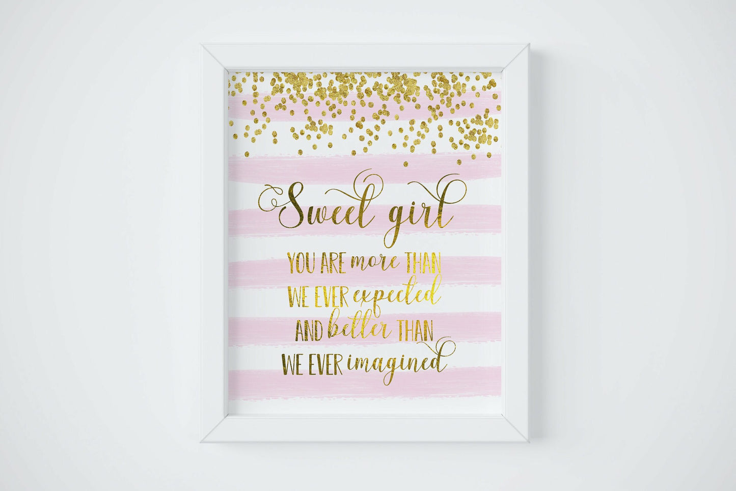 Sweet Girl You Are More Printable Nursery Wall Art, Gold Nursery Decor Girl