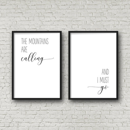 The Mountains are Calling And I Must Go, Adventure Nursery Decor, Kids Room