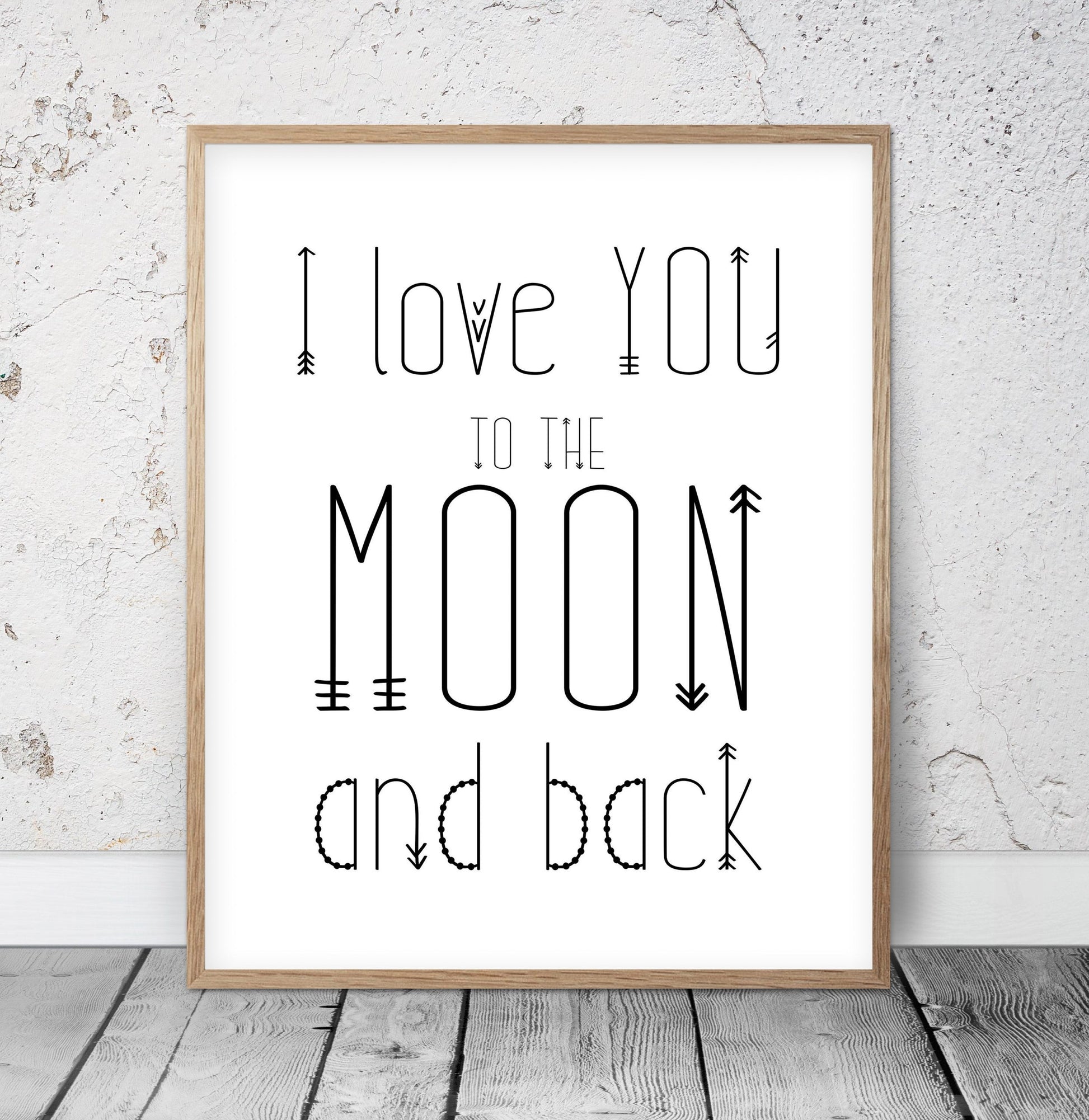 I Love You To The Moon And Back, Nursery Printable Wall Art, Boys Room Decor