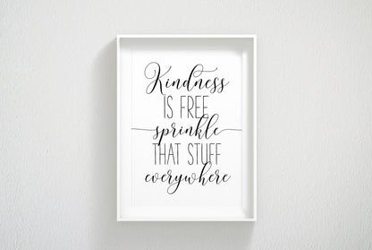 Kindness Is Free Sprinkle, Nursery Printable Wall Art, Nursery Decor, Kids Room