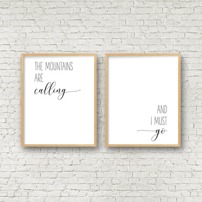 The Mountains are Calling And I Must Go, Adventure Nursery Decor, Kids Room