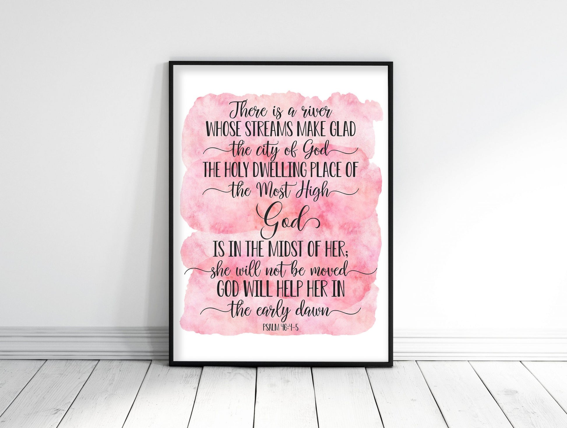 God Is In The Midst Of Her, Psalm 46:4-5,Bible Verse Printable Wall Art,Nursery Decor,Bible Quotes