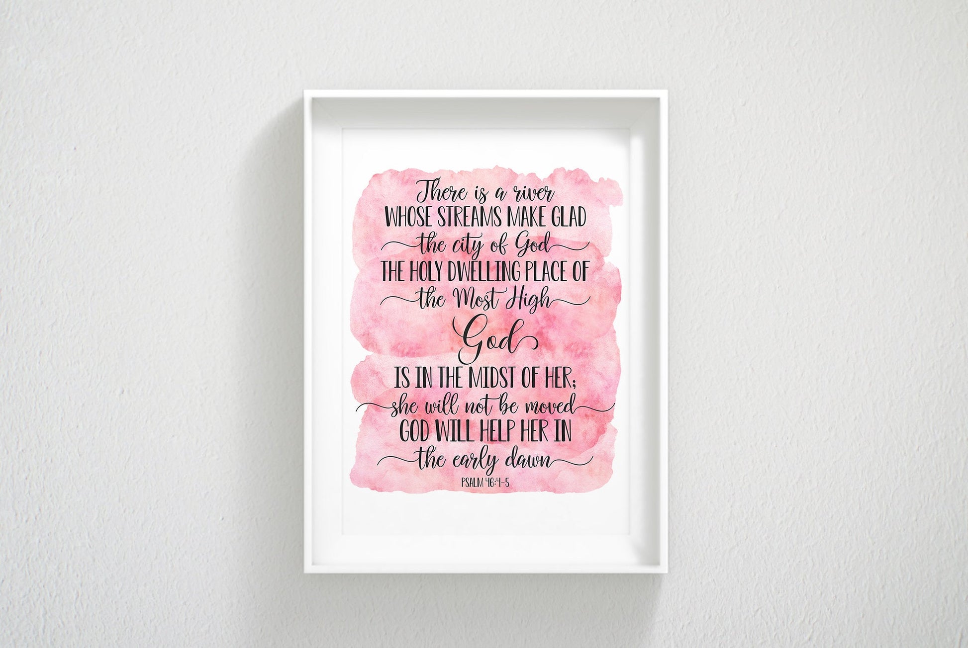 God Is In The Midst Of Her, Psalm 46:4-5,Bible Verse Printable Wall Art,Nursery Decor,Bible Quotes