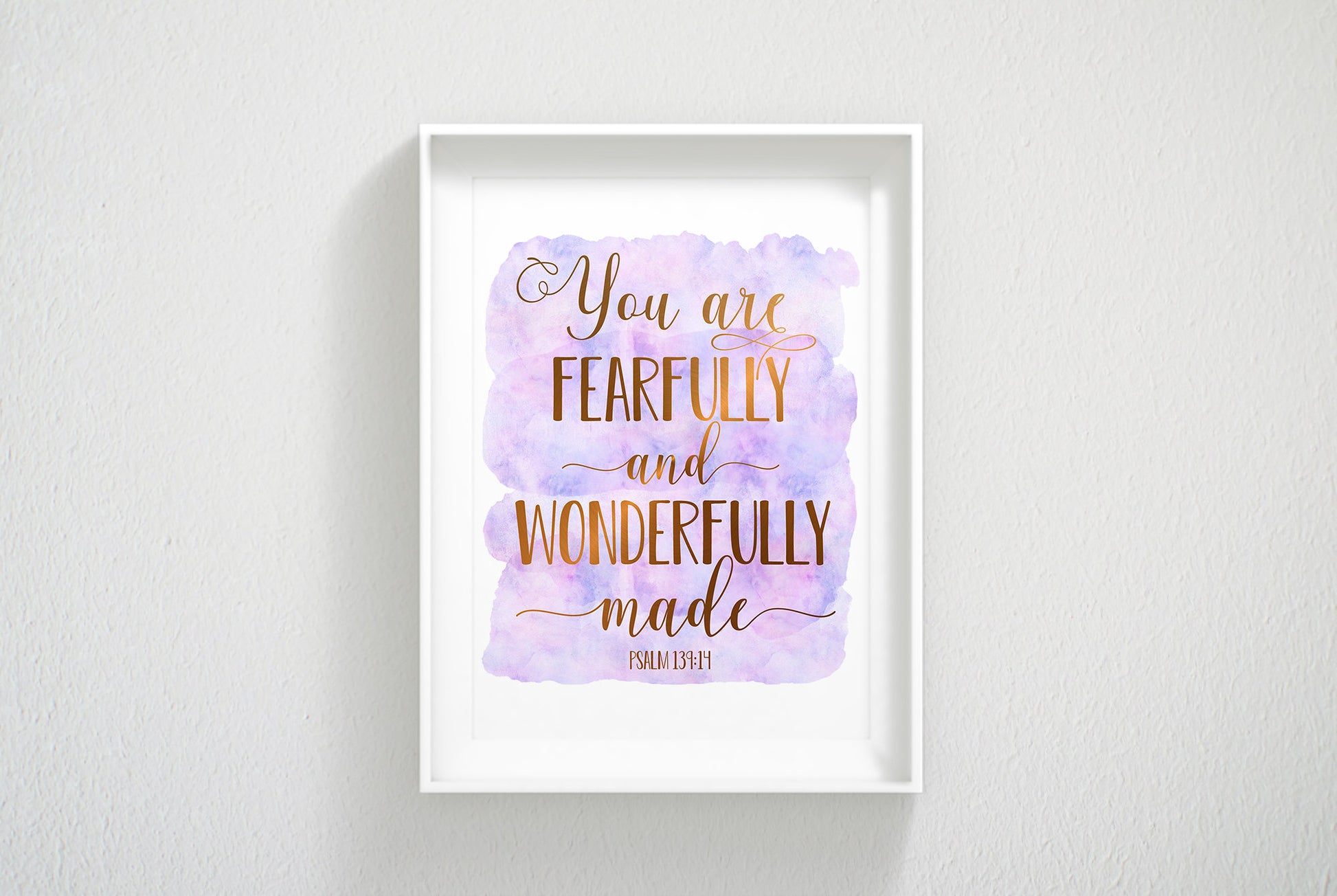You Are Fearfully And Wonderfully Made, Psalm 139:14, Bible Verse Printable, Nursery Decor Girl