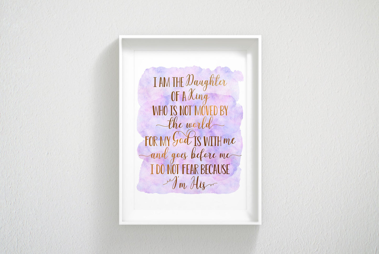 I Am The Daughter Of A King, Bible Verse Printable, Baptism Gift Girl, Nursery Decor Girl