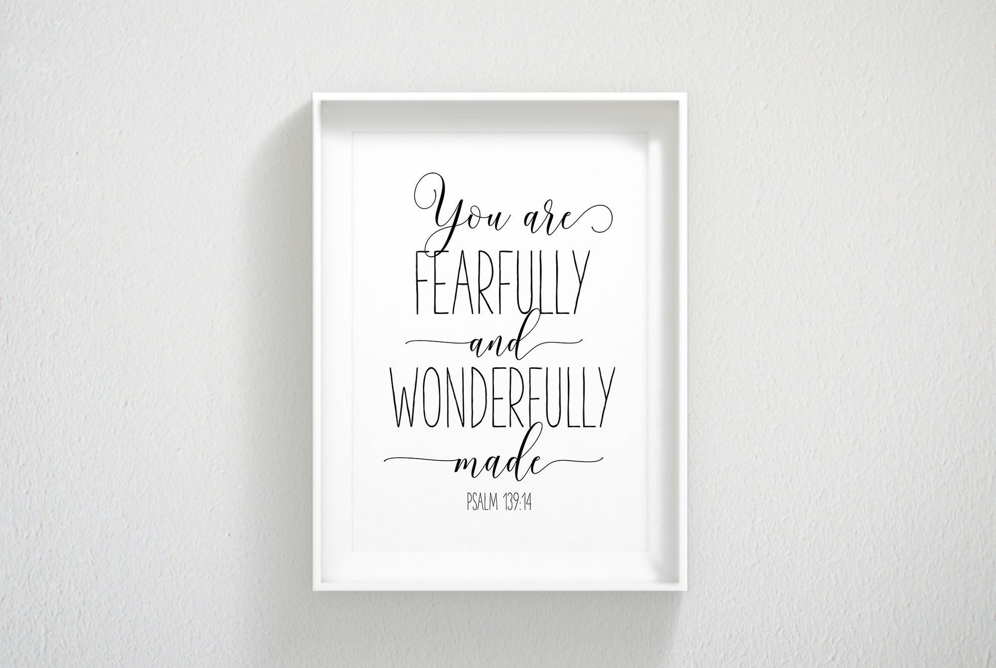 You Are Fearfully And Wonderfully Made, Psalm 139:14, Bible Verse Print Room Art