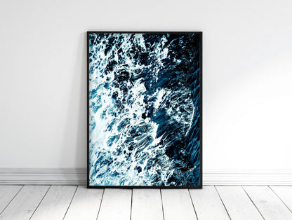 Ocean Printable Wall Art, Waves Print, Blue Ocean Print, Home Decor Print
